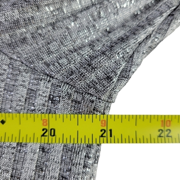 Torrid Trapeze Dress Size 2 2X Silver Metallic Shimmer Ribbed Knit 3/4 Sleeve - Picture 11 of 13